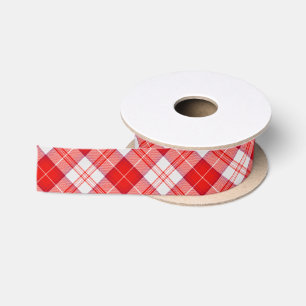 Menzies Red Tartan Plaid Pattern Plaid Big Satin Ribbon