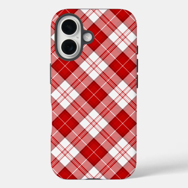Menzies tartan red white plaid Case-Mate iPhone case (Back)