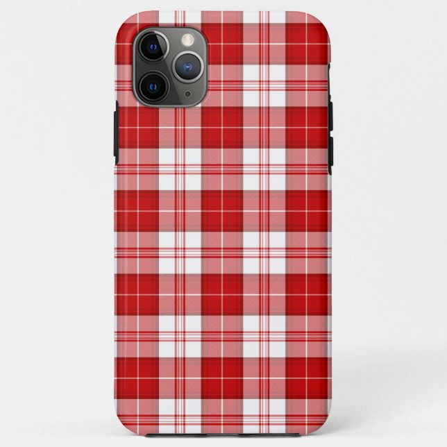 Menzies tartan red white plaid Case-Mate iPhone case (Back)