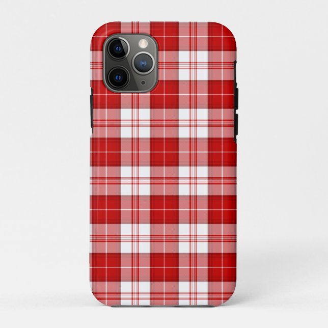 Menzies tartan red white plaid Case-Mate iPhone case (Back)