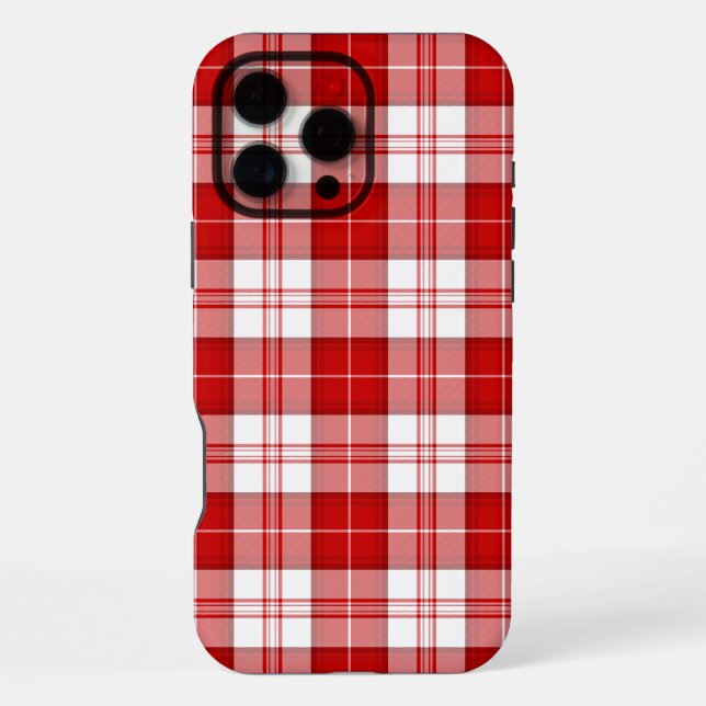 Menzies tartan red white plaid iPhone case (Back)
