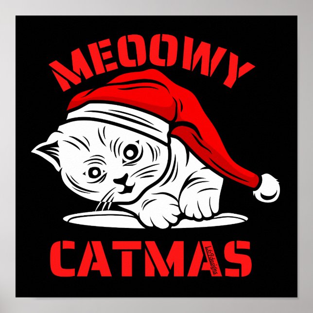 MEOOWY CATMAS funny christmas cat                  Poster (Front)