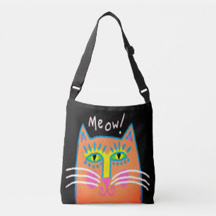 Meow! Abstract Orange Cat Art Tote Bag