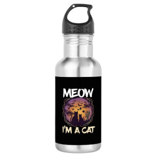 Meow Am Cat Halloween Night Witch Pumpkin_1 532 Ml Water Bottle