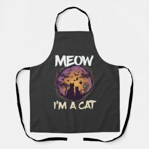 Meow Am Cat Halloween Night Witch Pumpkin_1 Apron