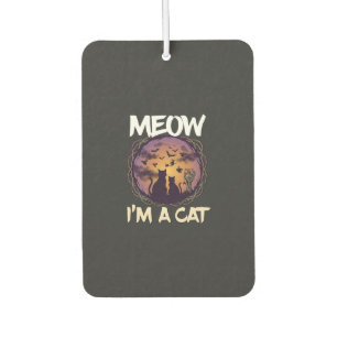 Meow Am Cat Halloween Night Witch Pumpkin_1 Car Air Freshener