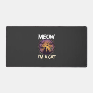 Meow Am Cat Halloween Night Witch Pumpkin_1 Desk Mat