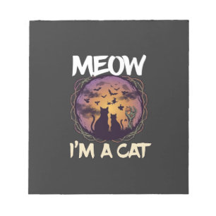 Meow Am Cat Halloween Night Witch Pumpkin_1 Notepad