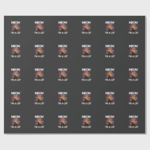 Meow Am Cat Halloween Night Witch Pumpkin_1 Wrapping Paper