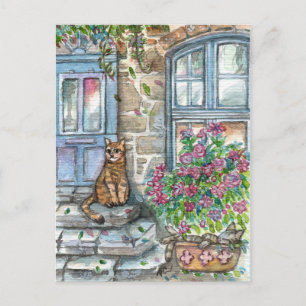 Meow at the Door Postcard