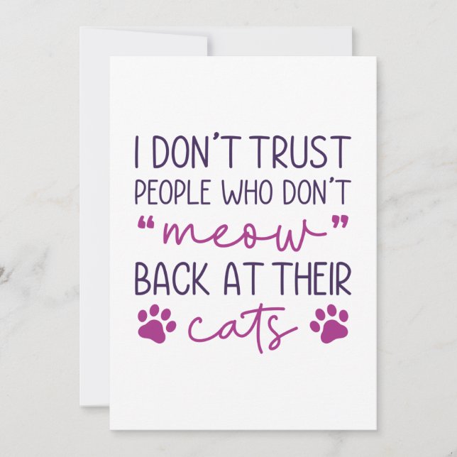 Meow Back At Their Cats Thank You Card (Front)