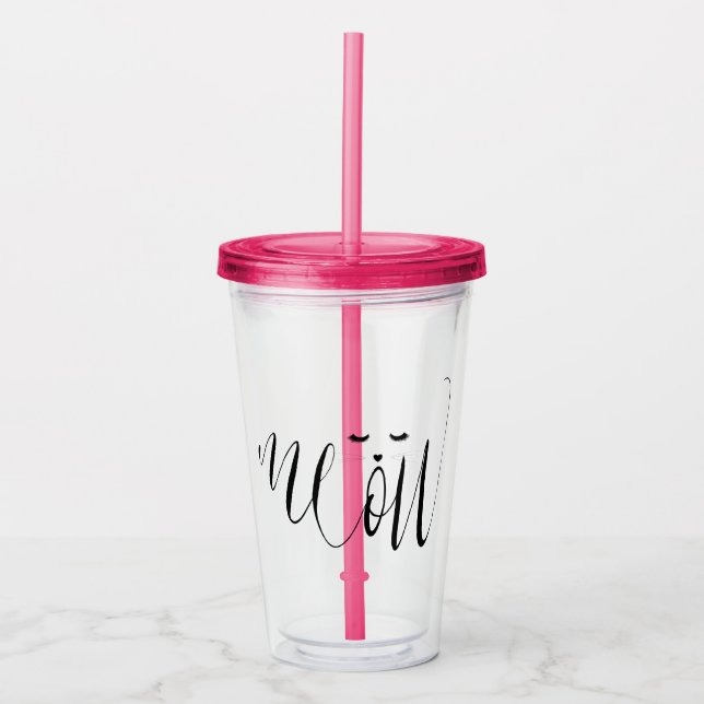 Meow Cat Acrylic Tumbler (Front)