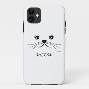 MEOW-Cat Face Graphic Cool iPhone 11 Case