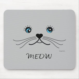 MEOW-Cat Face Graphic Cool Mouse Mat