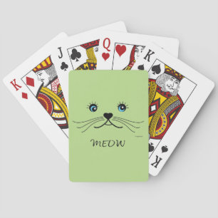 MEOW-Cat Face Graphic Cool Playing Cards
