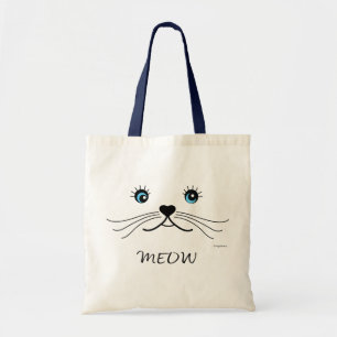 MEOW-Cat Face Graphic Cool Tote Bag