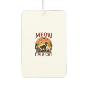 Meow Cat Halloween Black Cemetery_1 Car Air Freshener