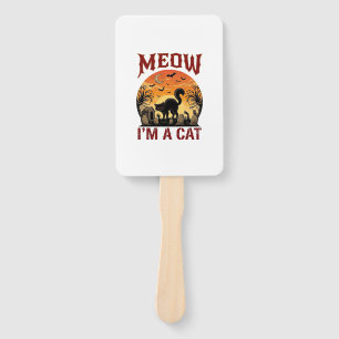 Meow Cat Halloween Black Cemetery_1 Hand Fan