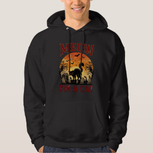 Meow Cat Halloween Black Cemetery_1 Hoodie