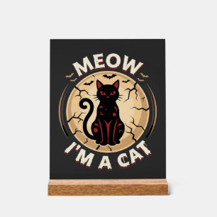 Meow Cat Halloween Graphic Design_1 Acrylic Sign