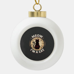 Meow Cat Halloween Graphic Design_1 Ceramic Ball Christmas Ornament