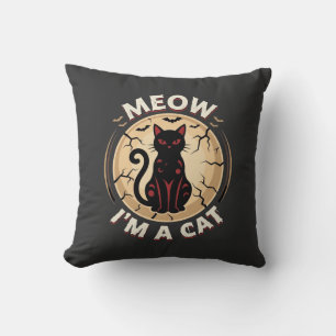 Meow Cat Halloween Graphic Design_1 Cushion