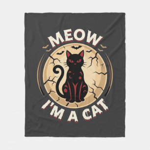 Meow Cat Halloween Graphic Design_1 Fleece Blanket