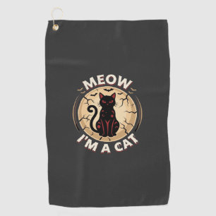 Meow Cat Halloween Graphic Design_1 Golf Towel