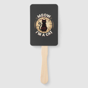 Meow Cat Halloween Graphic Design_1 Hand Fan