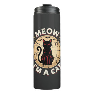 Meow Cat Halloween Graphic Design_1 Thermal Tumbler