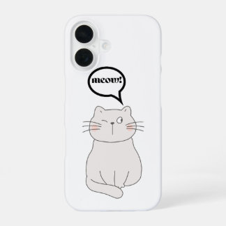 meow cat iPhone 16 case