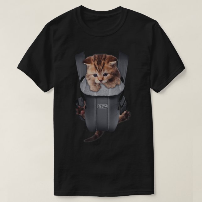 Meow Cat Kitten Carrier  T-Shirt (Design Front)