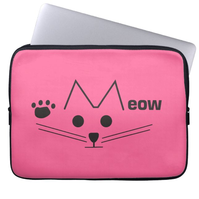 Meow Cat Laptop Sleeve (Front)