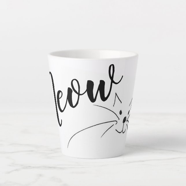 Meow Cat Latte Mug (Front)