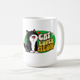 Meow Cat Lover - black cat Coffee Mug