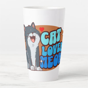 Meow Cat Lover - blue cat Latte Mug