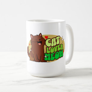 Meow Cat Lover - brown cat Coffee Mug