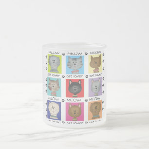 Meow Cat Lover Tshirts and Gifts Frosted Glass Coffee Mug