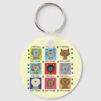 Meow Cat Lover Tshirts and Gifts Key Ring