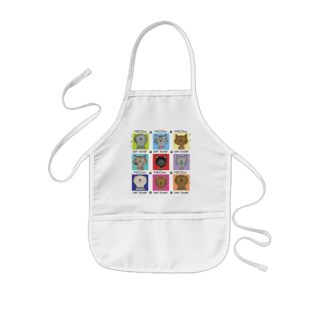 Meow Cat Lover Tshirts and Gifts Kids Apron (Front)
