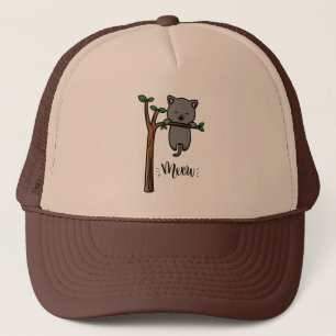 MEOW CAT ON TREE  TRUCKER HAT