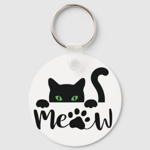 Meow Cat Quote  Key Ring