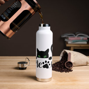 Meow Cat Quote Water Bottle