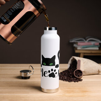 Meow Cat Quote Water Bottle