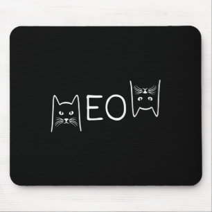Meow Cat Shirt Meow Kitty Funny Cats Mum And Cat D Mouse Mat