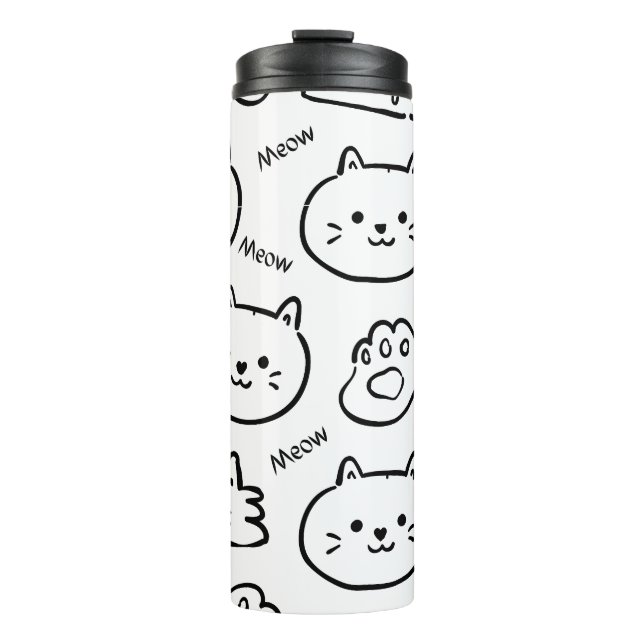 Meow Cat Thermal Tumbler (Front)