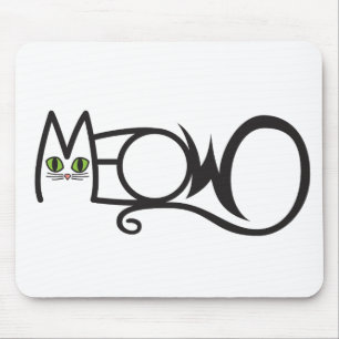Meow Cat Typography Mouse Mat