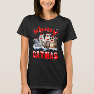 Meow Catmas Christmas Santa Cat Kitten Squad Fami T-Shirt