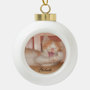 Meow Cats Ceramic Ball Christmas Ornament