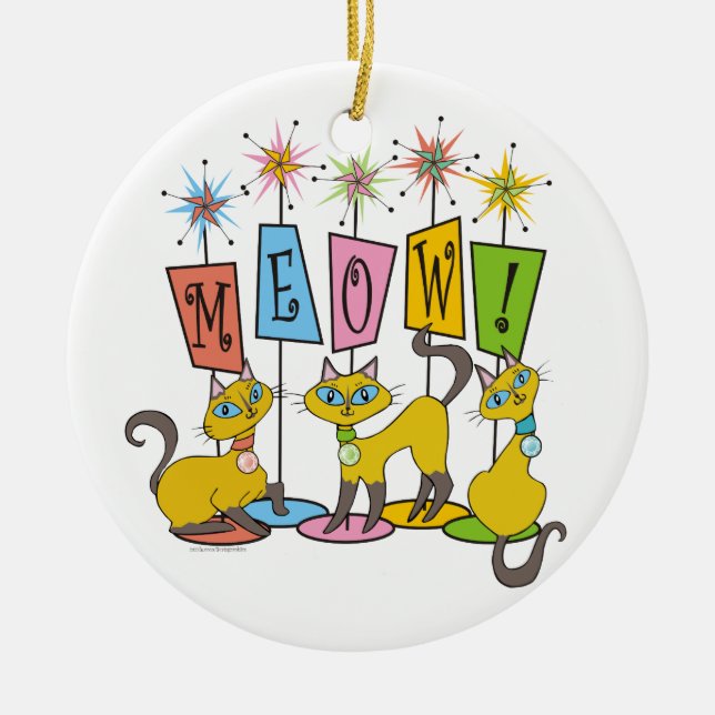 Meow! Ceramic Tree Decoration (Front)